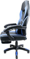Nifty Living - Bureaustoel - met voetsteun - kunstleer - zwart/blauw