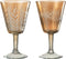 J-Line glas Voet Verticaal Hal - drinkglas - goud - 2 stuks