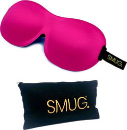 SMUG 3D Slaapmasker met Opbergzakje - 100% Verduisterend - Ergonomisch Oogmasker - Fel Roze