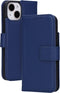 Mobiparts MagSafe Portemonnee/Boekhoesje geschikt voor Apple iPhone 15/14/13 - Echt Leer - Magnetische Sluiting - Ruimte voor drie pasjes - Microvezel voering - Blauw