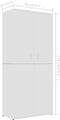vidaXL - Schoenenkast - 80x39x178 - cm - bewerkt - hout - hoogglans - wit