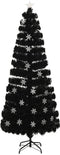 vidaXL - Kerstboom - met - LED-sneeuwvlokken - 240 - cm - glasvezel - zwart