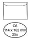 Envelop quantore bank c6 114x162 80gr wt | Pak a 25 stuk | 40 stuks