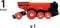 BRIO 33592 - Rode locomotief op batterijen - Met knoppen en geluid (2 stuks)