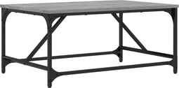 vidaXL - Salontafel - 75x50x35 - cm - bewerkt - hout - grijs - sonoma