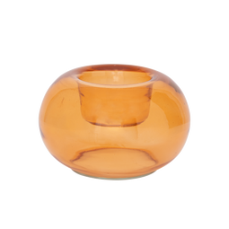Tealight holder Recycled Glass Bubble, Apricot Nectar Apricot nectar / Recycled glass