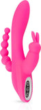 Teazers - Dubbele Rabbit Vibrator - Oplaadbaar - Waterproof - Vibrator met Driedubbele Stimulatie - Vibrators voor Vrouwen en Mannen - Sex Toys voor Vrouwen - Vibrators - G-Spot Vibrator - Clitoris Stimulator - Buttplug Vibrator - Roze