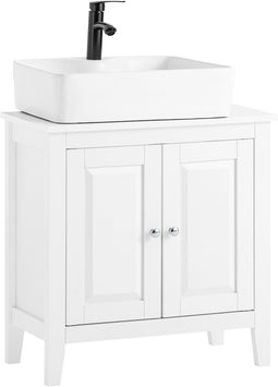 SoBuy FRG202-W - Wastafelkast - 2 Deuren 2 Planken - Wit