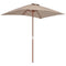 vidaXL - Parasol - met - houten - paal - 150x200 - cm - taupe