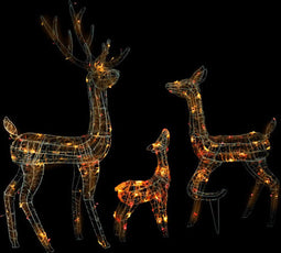 vidaXL - Kerstversiering - rendierfamilie - 300 - LED's - meerkleurig - acryl