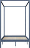vidaXL - Hemelbedframe - massief - grenenhout - grijs - 120x200 - cm