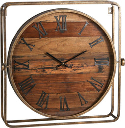 PTMD rovers metaal houten klok vierkant