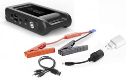 Technaxx TX-218 - Multifunctionele Jumpstarter en Powerbank - 12000mAh batterij - 2x USB-A uitgang - LED lamp - Zwart