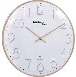 Techno Line WT 8235 gold optik Wandklok Zendergestuurd 350 mm x 25 mm Rose gold