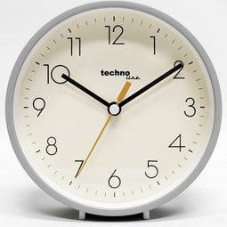 Technoline Model H GREY - Wandklok - Tafelklok - Analoog - Quartz - Rond - Kunststof - Grijs