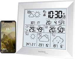 Technoline weerstation - WD 2000 - 148x134x30mm - zilver - met 1 buitensensor 30m - TL-WD2000