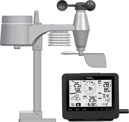 Technoline weerstation - WS 1900 - 168x136x25mm - zwart - met 5-in-1 buitensensor 100m - TL-WS1900