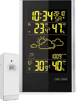 Technoline weerstation - WS 9060 - 113x186x47mm - zwart/zilver - met 1 buitensensor 30m en instelbare achtergrondverlichting - TL-WS9060