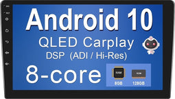 TechU™ Autoradio AT12 – 10.1” 2 Din Touchscreen Monitor – Bluetooth & Wifi – Android 10.0 – Handsfree bellen – FM radio – USB – GPS Navigatie – 8G RAM + 128G ROM