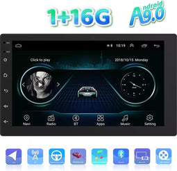 TechU™ Autoradio AT50 – 1 Din – 7” Touchscreen Monitor – GPS Navigatie – Bluetooth & Wifi – Android & iOS – Handsfree bellen – FM radio – USB – 16G ROM – 1G RAM