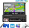 TechU™ Autoradio met klapscherm AT55 – 1 Din – 7” Touchscreen Monitor – Uitschuifbare Display – GPS Navigatie – Bluetooth – Android & iOS – Handsfree bellen – FM radio – USB – Incl. Afstandsbediening