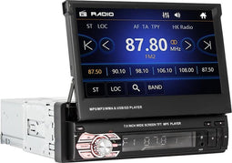 TechU™ Autoradio met klapscherm T146 – 1 Din met Afstandsbediening – 7.0 inch Touchscreen Monitor – FM radio – Bluetooth – USB – AUX – SD – Handsfree bellen