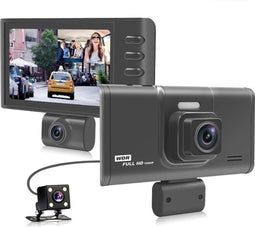 TechU™ Dashcam 4K M10 Pro Dual Camera – Dashboardcamera – 1080p Full HD – 4 inch Scherm – Nachtvisie – Picture in Picture – Loop Recording – Bewegingssensor – G-sensor – Autocamera Voor én Achter - voor auto