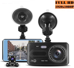 TechU™ Dashcam M12 Pro Dual Camera Zwart – Dashboardcamera – 4.39 inch IPS Scherm – Full HD 1080p – Loop-cycle Recording – Nachtvisie – Bewegingssensor – G-sensor – Autocamera Voor én Achter - voor auto