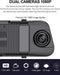 TechU™ Dashcam Voor en Achter Camera – M27 Zwart – Dashboardcamera – 9.66 inch Scherm – GPS & Wifi – G-sensor – Bewegingssensor – Loop recording – Nachtvisie – 150° Wijdhoeklens – Incl. Achteruitrijcamera - voor auto