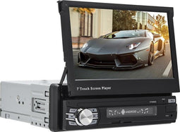 TechU™ T46 Autoradio met Uitklapscherm – 1 Din 7 inch – Afstandsbediening & Stuurwielbediening – Wifi – Bluetooth – USB – AUX – FM Radio – Handsfree bellen – Stembediening