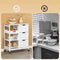 SoBuy FKW79-W - Keukentrolley - 3 Laden 3 Planken - Wit - 68x38x85cm