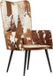 vidaXL Fauteuil harig echt leer bruin en wit