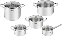 Tefal Cook Eat 5-delige kookset (steelpan 16 cm, kookpannen 18/20/24 cm, soeppan 22 cm)