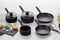 Tefal Every Day Pannenset - 5-delig P+ 2 glazen deksels - zwart - NIET VOOR INDUCTIE - diameter onderaan 14cm - 15cm en 17cm