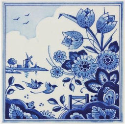 Tegel Tulp landschap Royal Delft