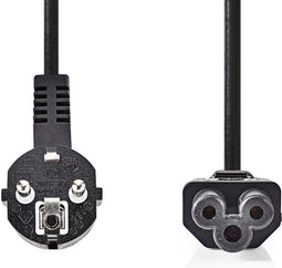 Nedis Stroomkabel - Type F (CEE 7/7) Male - IEC-320-C5 - 90° Gehoekt - 2.00 m - Zwart