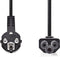 Nedis Stroomkabel - Type F (CEE 7/7) Male - IEC-320-C5 - 90° Gehoekt - 2.00 m - Zwart