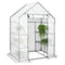 Woltu Tuinkas Loopmodel met Versterkte PE Afdekking - Wit/Groen - 143x73x195 cm