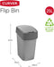 Curver Flip Bin - Afvalbak 25L - Compact ontwerp - Zilver/Antraciet