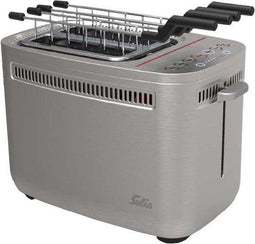 Solis - Sandwich Toaster - Zilver RVS - Met Sandwich-Zangen & Bagelfunktion - 1635 Watt Vermogen -