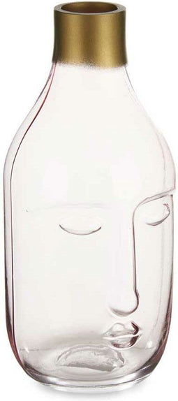 Vaas Gezicht Roze Glas 11 x 24,5 x 12 cm (6 Stuks)