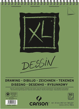 Tekenblok Canson XL Dessin A4 160gram 50vel spiraal | 5 stuks