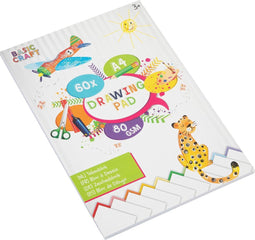 Tekenblok | Formaat A4 | 60 vellen | 80 gram | Tekenen | Wit vel | Knutselpapier voor kinderen