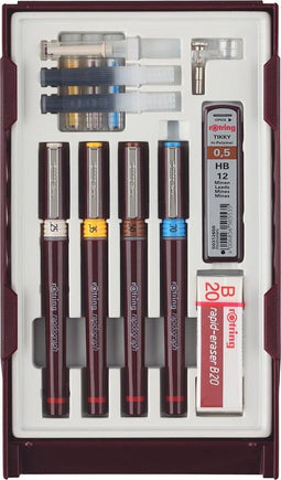 Tekenpenset rOtring 699570 rapidograph 4 delig