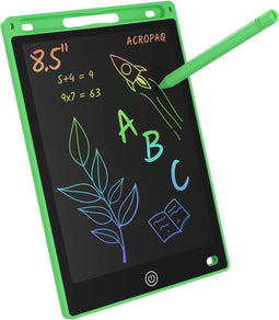 Tekentablet kinderen - 8,5 inch, Groen met kleurenscherm - Drawing tablet, Grafische tablet, LCD tekentablet - ACROPAQ