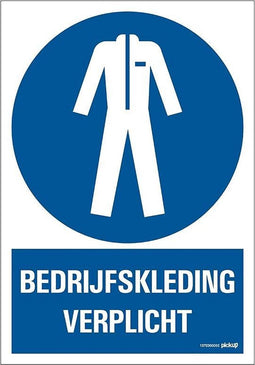 Tekstbord 'Bedrijfskleding verplicht', 230 x 330 mm