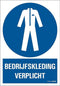 Tekstbord 'Bedrijfskleding verplicht', 230 x 330 mm