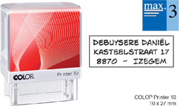 Tekststempel Colop Printer 10 +bon 3regels 27x10mm zwart