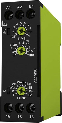 tele 125100 V2ZM10 12-240V AC/DC Tijdrelais Multifunctioneel 1 stuk(s) Tijdsduur: 0.05 s - 100 h 1x wisselcontact