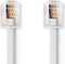 Telecomkabel - RJ11 Male - RJ11 Male - 5.00 m - Kabel design: Plat - Connectorplating: Vernikkeld - Kabeltype: RJ11 - Wit